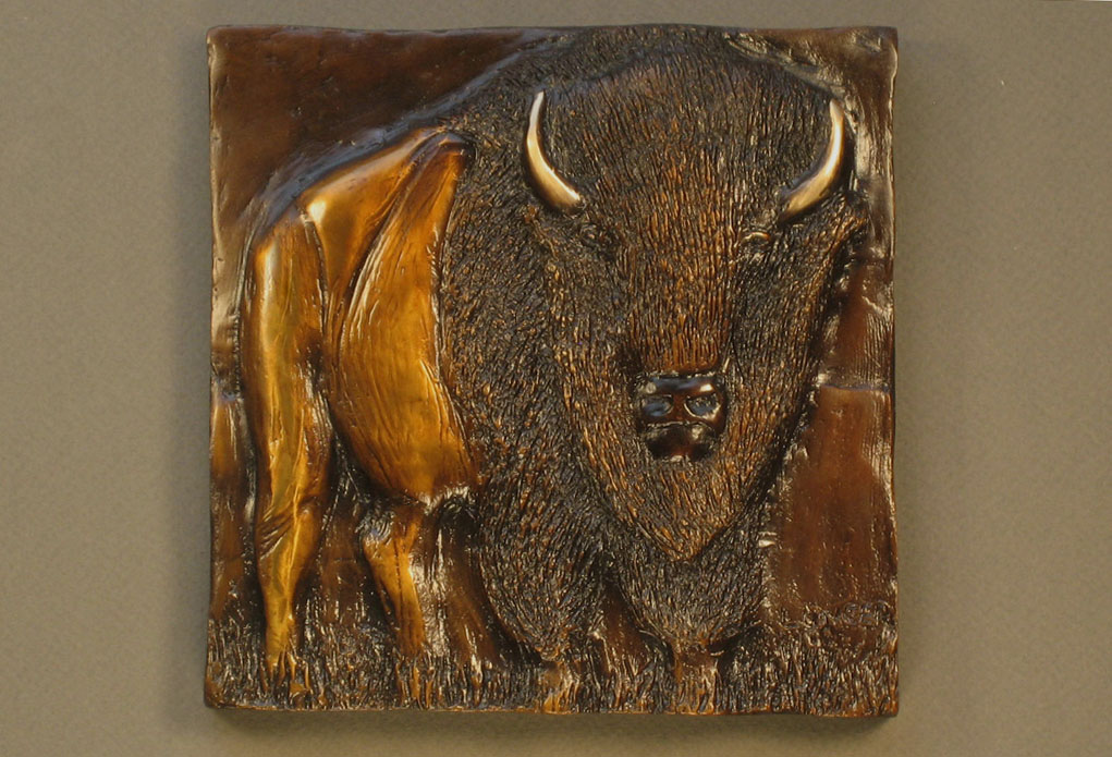 Bronze Bison Relief